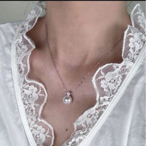 诸暨珍珠11-14mm正圆几乎无暇淡水珍珠吊坠项链经典戴妃款百搭